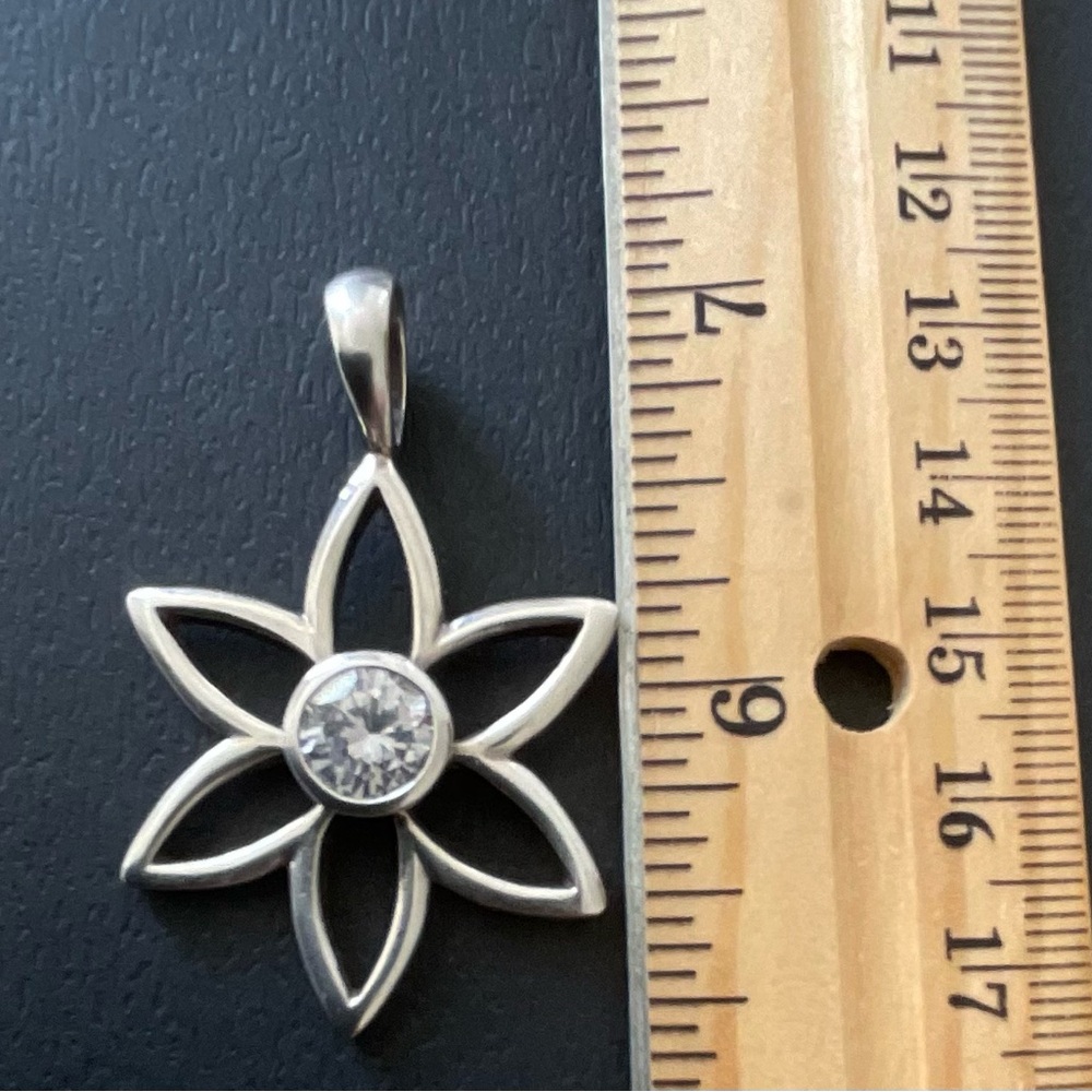 SILPADA Black Leather Cord Necklace AND Silver Flower Pendant - Picture 14 of 16